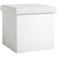 2e Halve Prijs Leen Bakker - Opbergbox Opvouwbaar - Off-white - 38x38x38 Cm - MDF/Polyester - Crème