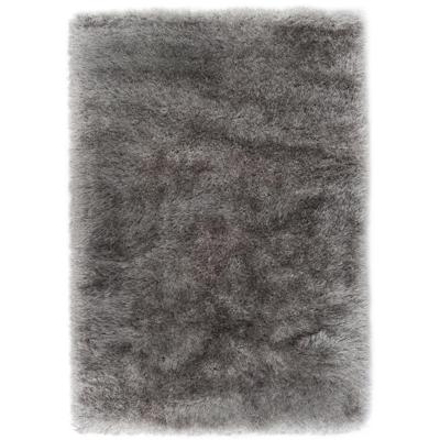 Hoogpolig Glanzend Vloerkleed Grijs-120 x 170 cm