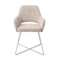 Jesper Home Yanai eetkamerstoel Caramel Grid cross steel
