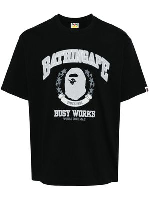A BATHING APE® t-shirt en coton à logo imprimé - Noir