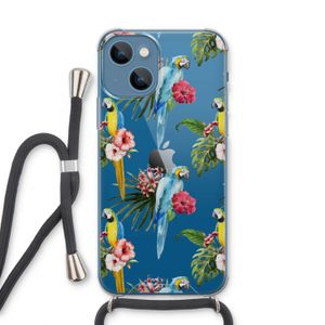 Kleurrijke papegaaien: iPhone 13 Transparant Hoesje met koord