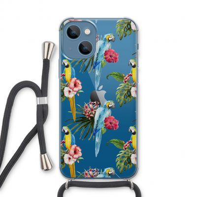 Kleurrijke papegaaien: iPhone 13 Transparant Hoesje met koord