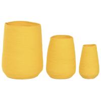 Grondlegger Home ESPRIT Geel Vezel Stads 30 x 30 x 60 cm (3 Onderdelen)