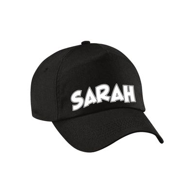 Cadeau pet/cap voor dames - Sarah - zwart - vijftig/50 jaar - verjaardag Cadeau pet/cap voor dames - Sarah - zwart - vijftig/50 jaar - verjaardag