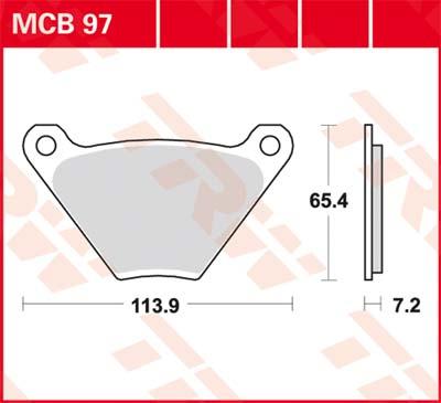 TRW Remblokken, en remschoenen voor de moto, MCB97 Allround organisch