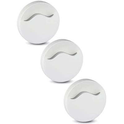 Set van 3 LED nachtlampen - Rond - Samsung LED chips - Daglichtsensor - 3000K warm wit - Stopcontact lamp - 60mm - EU plug (eurostekker)