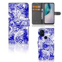 Telefoonhoesje met Naam OnePlus Nord N10 Angel Skull Blauw