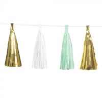 Tasselslinger Goud/Wit/Mint Madison (3m) Tasselslinger Goud/Wit/Mint Madison (3m)