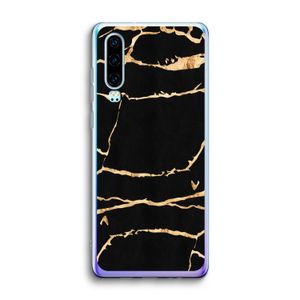 Gouden marmer: Huawei P30 Transparant Hoesje