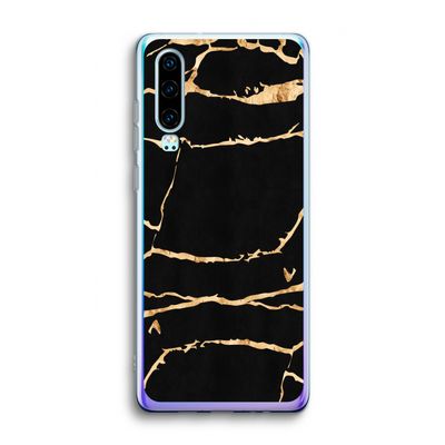 Gouden marmer: Huawei P30 Transparant Hoesje