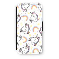 Rainbow Unicorn: iPhone 7 Flip Hoesje