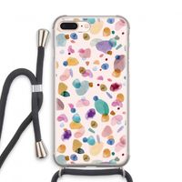 Terrazzo Memphis Pink: iPhone 7 PLUS Transparant Hoesje met koord