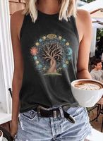 Tree Sun And Moon With Stars Graphic Tank Top - thumbnail