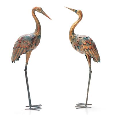 Set van 2 Tuinbeelden Kraanich Kraanbeeldhouwwerken Metaal Kraan Sculpturen Kraandecoratie Decoratief Vogelsculptuur