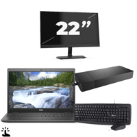 Dell Latitude 3510 - Intel Core i5-10e Generatie - 15 inch - Touch - 16GB RAM - 256GB SSD - Windows 11 Home + 1x 22 inch Monitor