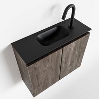 Toiletmeubel Mondiaz Ture | 60 cm | Meubelkleur Dark brown | Eden wastafel Urban Midden | 1 kraangat