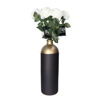 Kunstbloem Roos Dijon - 5x - 64 cm - wit - zijde - kunstbloemen