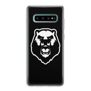 Angry Bear (black): Samsung Galaxy S10 Plus Transparant Hoesje