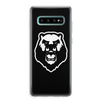 Angry Bear (black): Samsung Galaxy S10 Plus Transparant Hoesje
