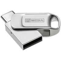 MyMEDIA My Dual USB 2.0 /USB C Drive USB-stick 64 GB Zilver 69267 USB 2.0, USB-C - thumbnail