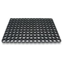 Rubberen deurmat/schoonloopmat - zwart - 40 x 60 cm - Inloopmat - Buitenmat - Voeten vegen