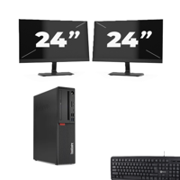 Lenovo ThinkCentre M720s SFF - Intel Core i7-9e Generatie - 8GB RAM - 256GB SSD - Windows 11 + 2x 24 inch Monitor