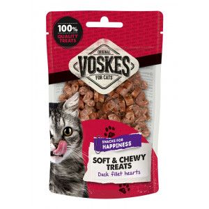 Voskes Soft & Chewy eendenfilet hartjes kattensnack (60 g) 10 stuks