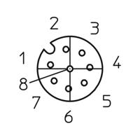 Lutronic 1080 Sensor/actuator connector, geassembleerd M12 Aantal polen: 8 Koppeling, haaks 2.00 m 1 stuk(s)