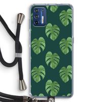 Monstera leaves: Motorola Moto G9 Plus Transparant Hoesje met koord