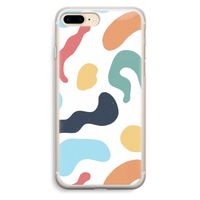 Memphis Shapes Blue: iPhone 7 Plus Transparant Hoesje