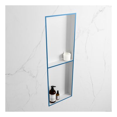Wandnis Solid Surface Easy | In- en opbouw | 30x150x8 cm | 2 vakken | Jeans/Talc