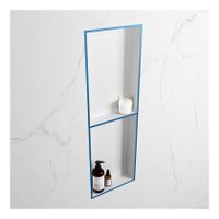 Wandnis Solid Surface Easy | In- en opbouw | 30x150x8 cm | 2 vakken | Jeans/Talc