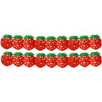 2x stuks decoratie slinger fruit thema aardbei 3 meter