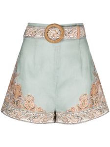 ZIMMERMANN short Devi en lin - Bleu