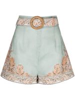 ZIMMERMANN short Devi en lin - Bleu - thumbnail