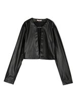 Liu Jo Kids veste crop en cuir artificiel - Noir