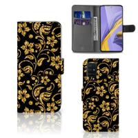 Samsung Galaxy A51 Hoesje Gouden Bloemen