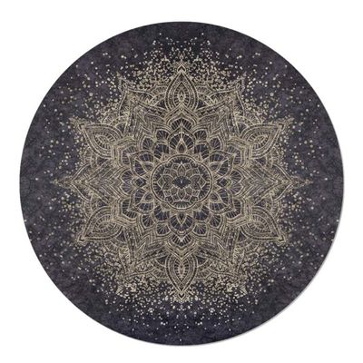 Muurcirkel Sparkling Mandala Pattern Gold Navy Aluminium 120