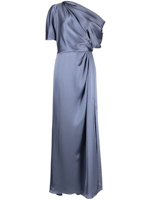 Amsale robe longue à épaules dénudées - Bleu
