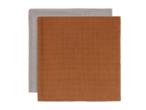 Hydrofiele Doek Large 115x115cm Bamboe Katoen - Caramel - 2 Stuks