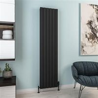 Eastbrook Hadleigh radiator 40x180cm aluminium 1504W zwart mat - thumbnail
