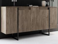 Dressoir LUXANA 4 deuren walnoot/zwart