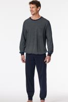 Schiesser Pyjama blauw met boord Schiesser Pyjama blauw met boord