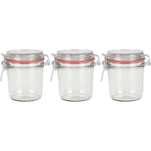 3x Weckpotten/inmaakpotten 400 ml met beugelsluiting