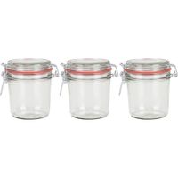 3x Weckpotten/inmaakpotten 400 ml met beugelsluiting