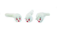 Beeztees Beeztees Kattenspeelgoed Muisje Wit 3st