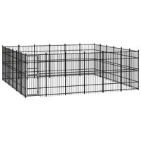 vidaXL Hondenkennel 33,18 m² staal - thumbnail