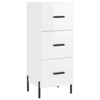 The Living Store Dressoir - bijzetkast - 34.5 x 34 x 90 cm - hoogglans wit