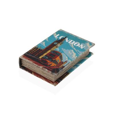 Decoratieve Doos Versa London Canvas Hout MDF