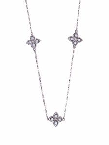 Roberto Coin collier à pendentif Princess Flower en or blanc 18ct orné de diamants - Argent